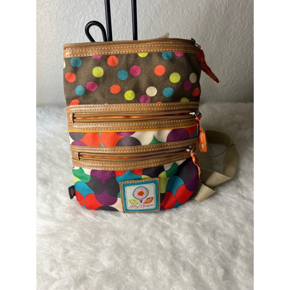 NWOT Lily Bloom Small Crossbody Purse Bag Orange and Brown - Picture 2 of 7